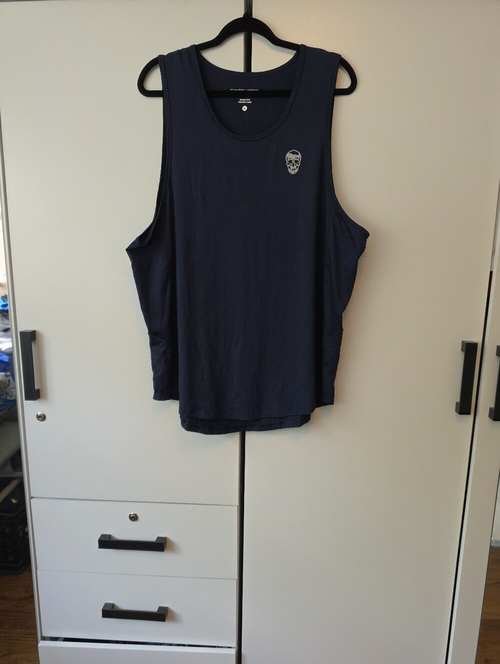 GymReapers Xl Navy Skull Graphic Muscle Tank Top